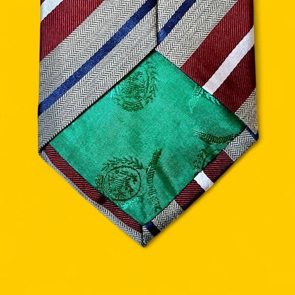 Tommy Hilfiger 100% Silk Striped Tie – Red/Navy/Grey – 3.75” Width - Picture 4 of 7